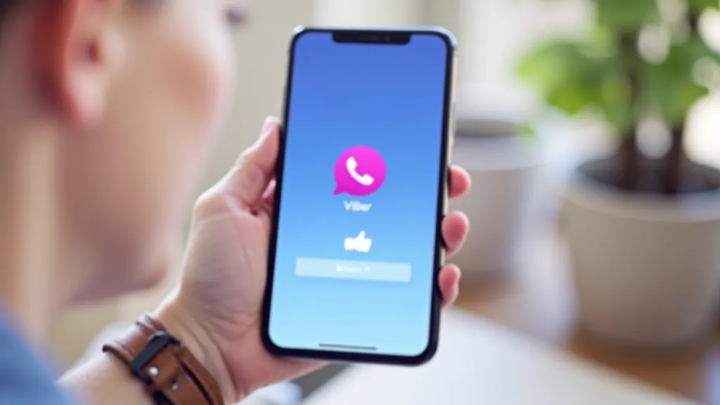 Obrazovka App Store s aplikací Viber v seznamu, modrý badge se stažením, čisté rozhraní