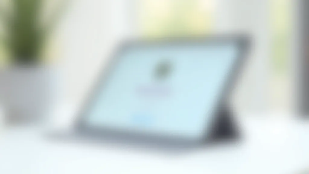 Tablet s obrazovkou nastavení profilu Viber, výběr fotky z galerie, modrá tlačítka rozhraní, detailní záběr